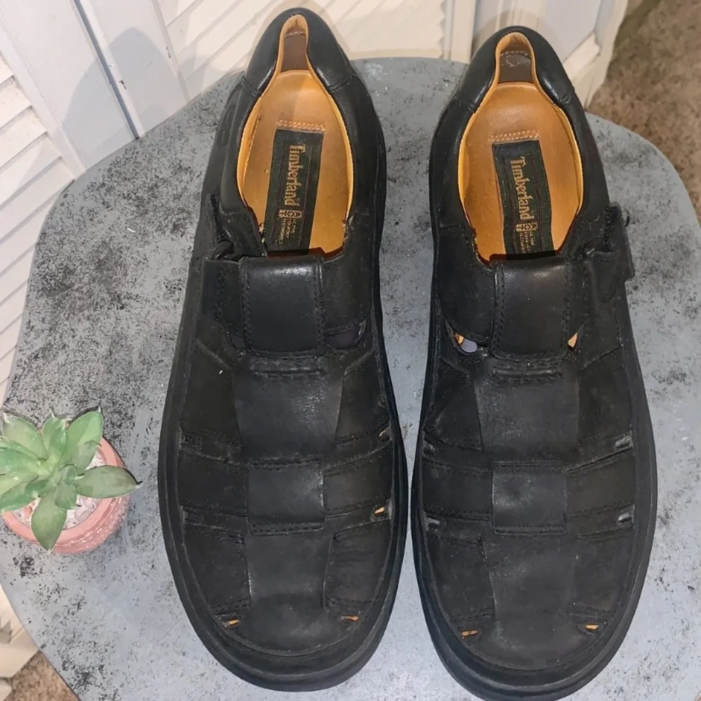 Timberland Altamont Fisherman leather sandals for Men in black 10 1/2